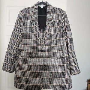 Oversized houndstooth blazer